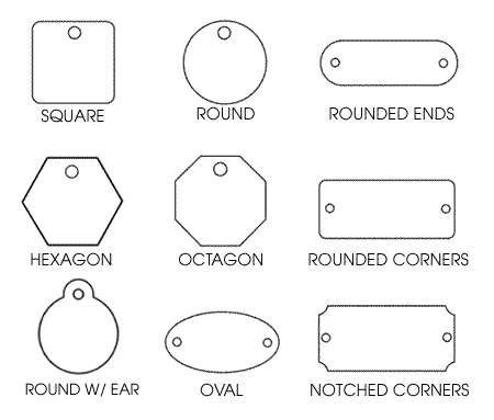 Standard Plastic Tag Shapes