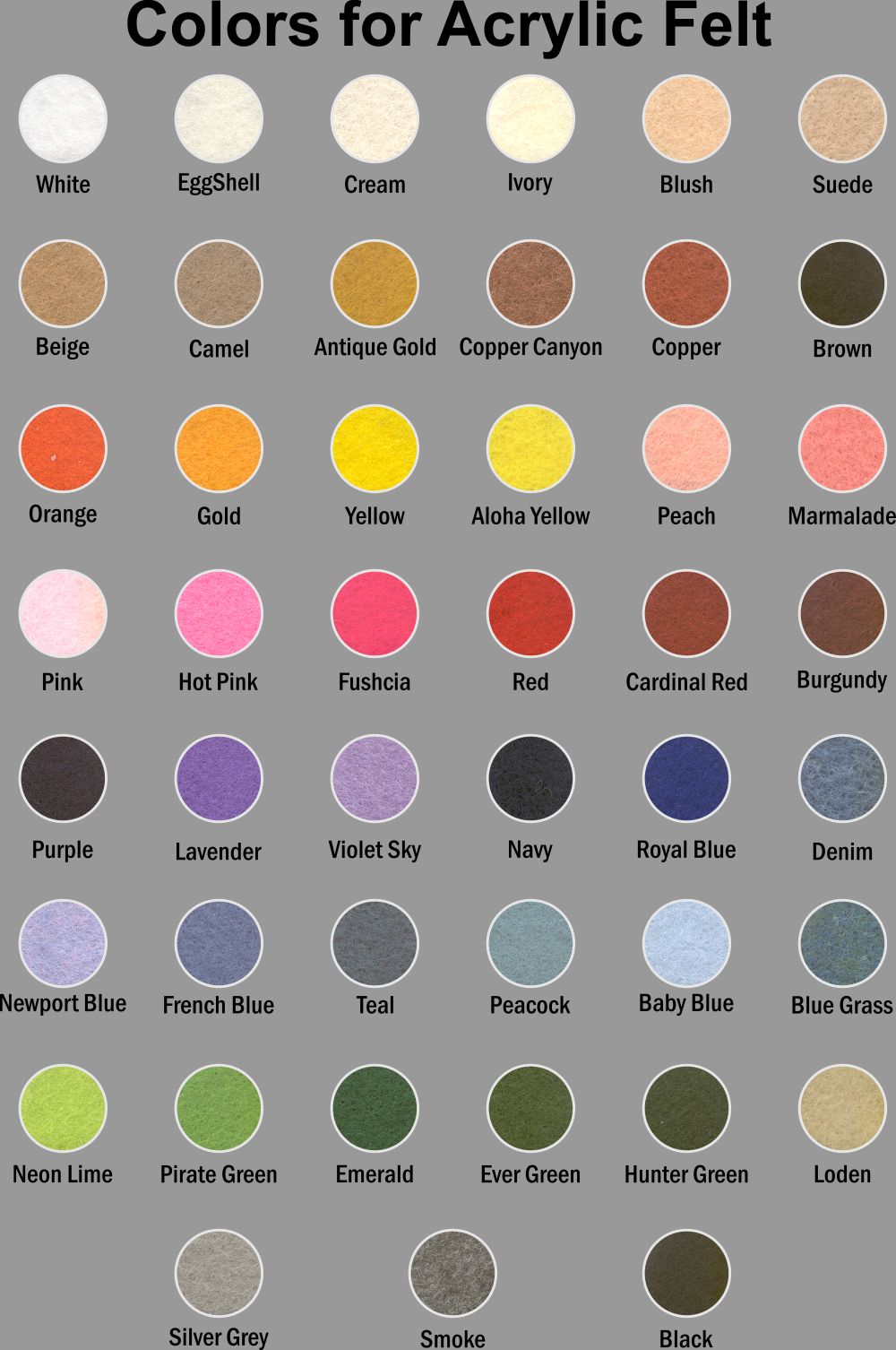 acrylic felt for applique, vintage