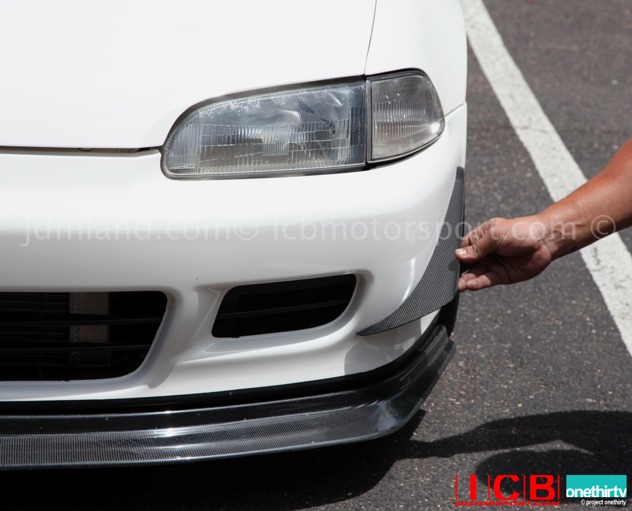 JDM First Molding Small Carbon Fiber Canards Civic EG6 9295 Coupe