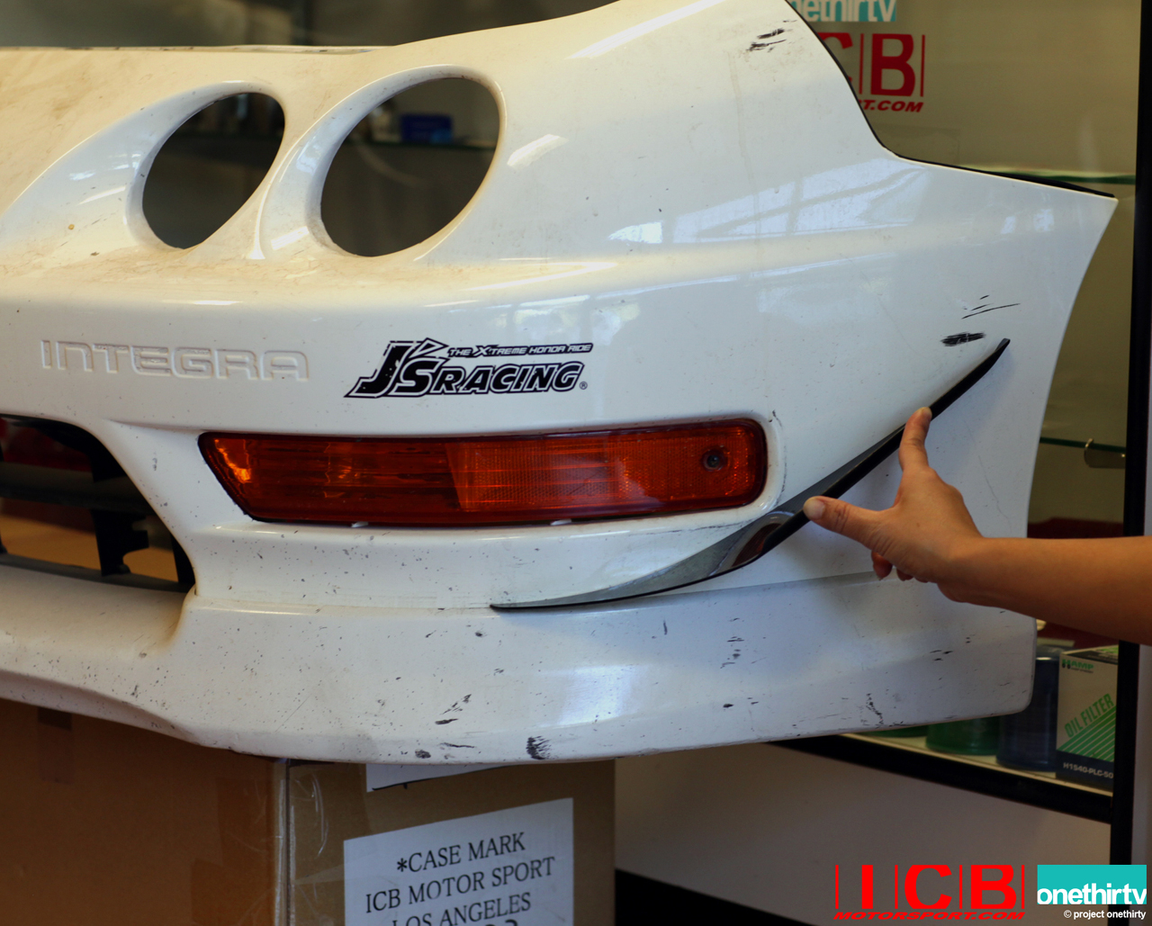 JDM First Molding Small Carbon Fiber Canards USDM 9801 DC2 Integra