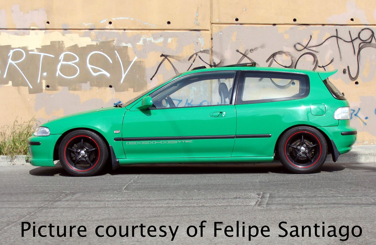 Osaka JDM Car Craft Boon Co Ltd Civic EG Hatchback Devil Rear Roof