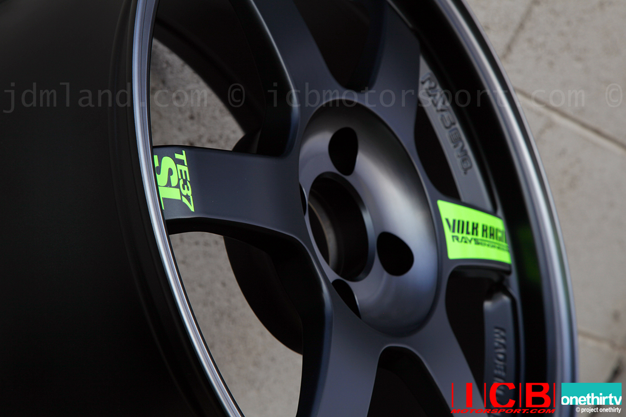 Rays Volk Racing TE37SL Wheels 16X7.5 4X100 +35 Offset Black Edition
