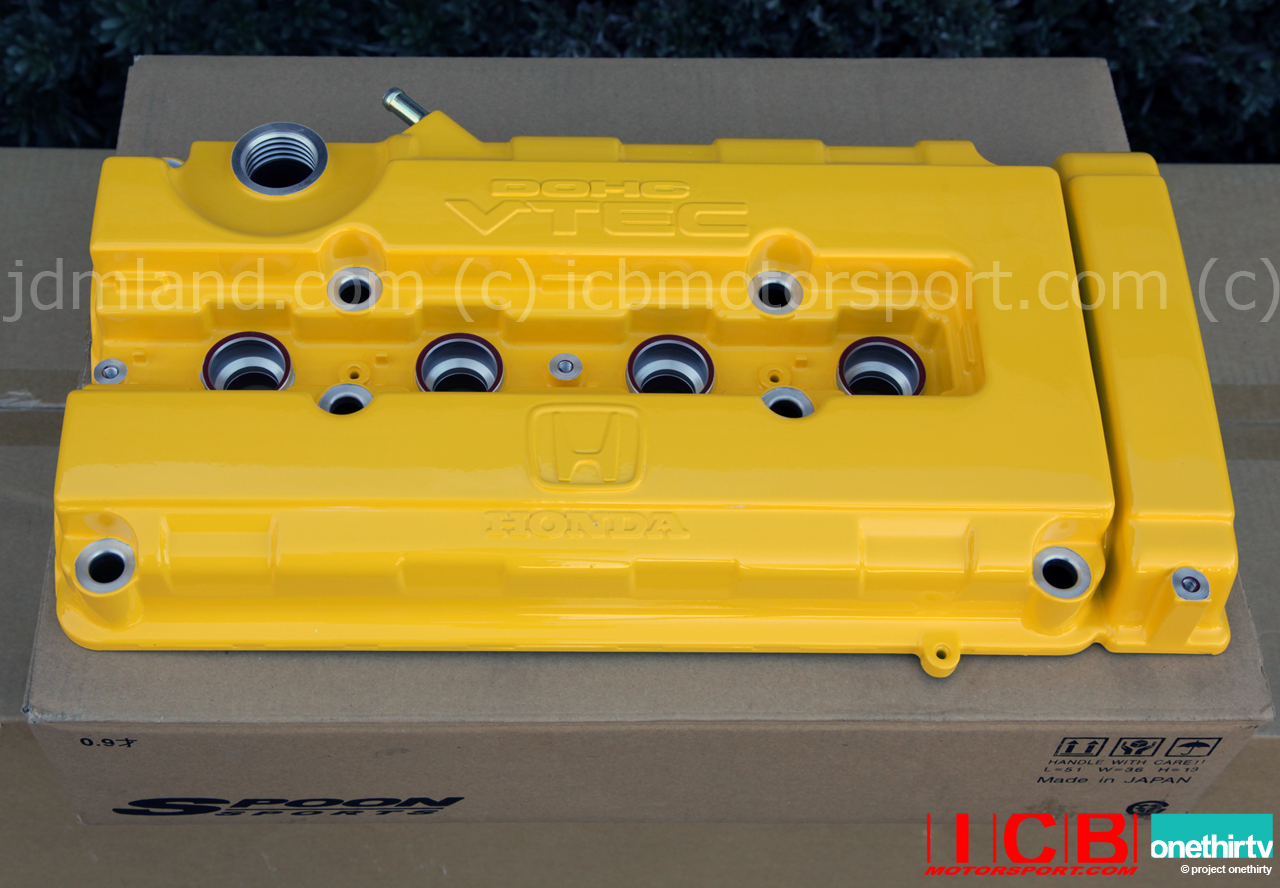 Spoon Sports BSeries DOHC VTEC Yellow Valve Cover Version 2