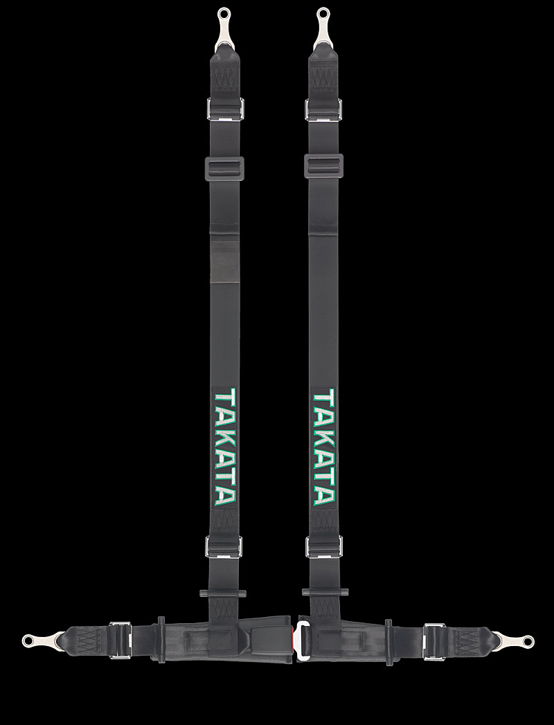 Takata Seat Belt Harness Drift II 4-Point Bolt-On Green / Black