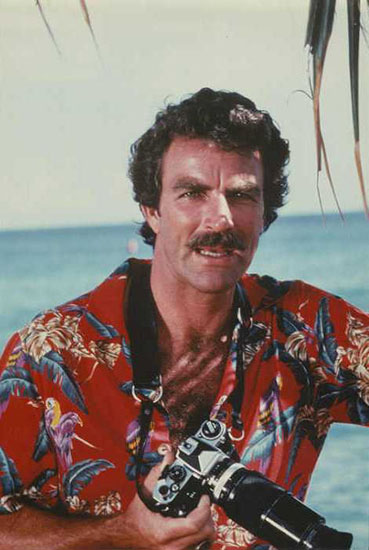 Jungle Bird Magnum PI Tom Selleck Red Costume Shirt and Hat Adult.