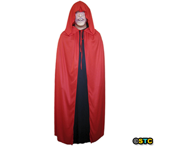 Adults Long Red Cape - 60" Long Red Cape With High Collar - Halloween Witch Vampire Fancy Dress Costume Accessory - View #8