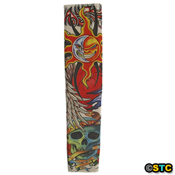 Tattoo Sleeve (Sun, Moon, Skull, & Roses) ~ HALLOWEEN BIKER PUNK