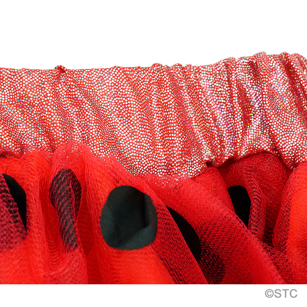 Red & Black Polka Dot Tulle Tutu Skirt