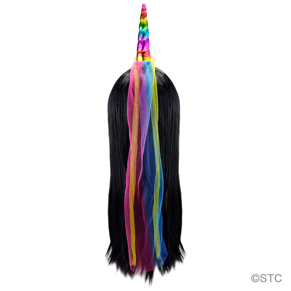 3 Ct Imagine-Fly Rainbow Unicorn Horn Headband (Long Tulle)