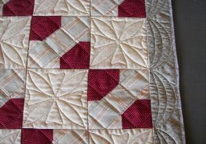 Close up of bow tie quilting