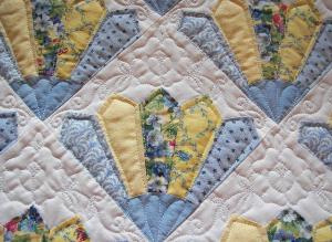 Detail of fan quilt quilting
